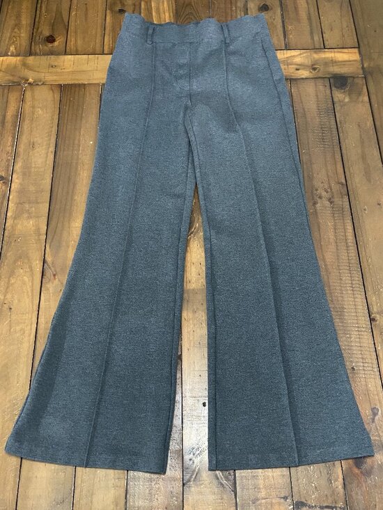 Quince Pants - Quince Charcoal Gray‎ Ultra-Stretch Ponte Flare Pants M